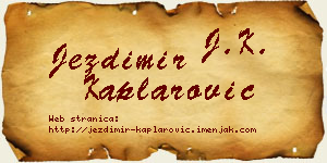 Jezdimir Kaplarović vizit kartica